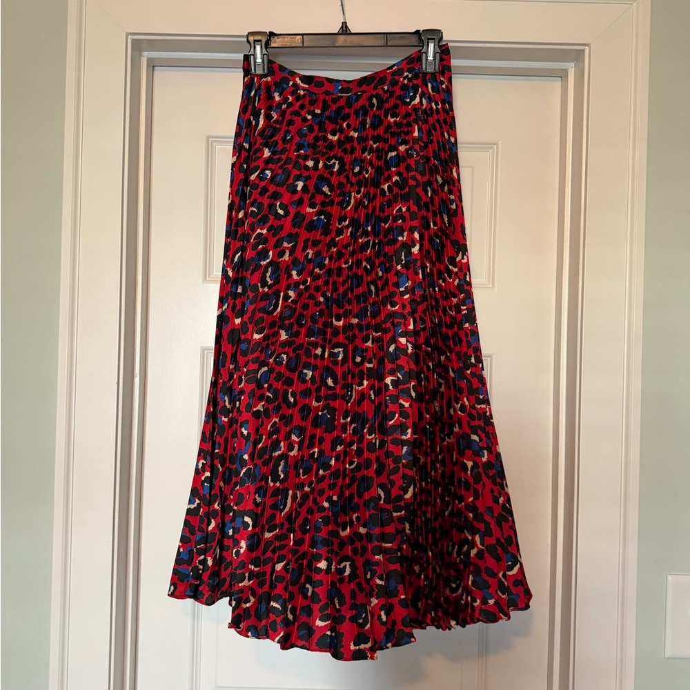 Anthropologie | FRNCH Paris Leopard Print Red Skirt